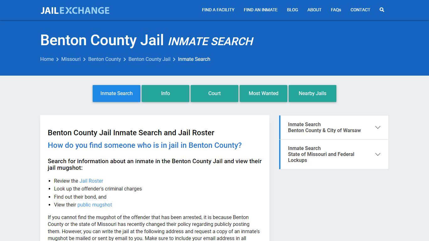 Inmate Search: Roster & Mugshots - Benton County Jail, MO